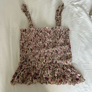 Ruched Floral Print Tank NWT